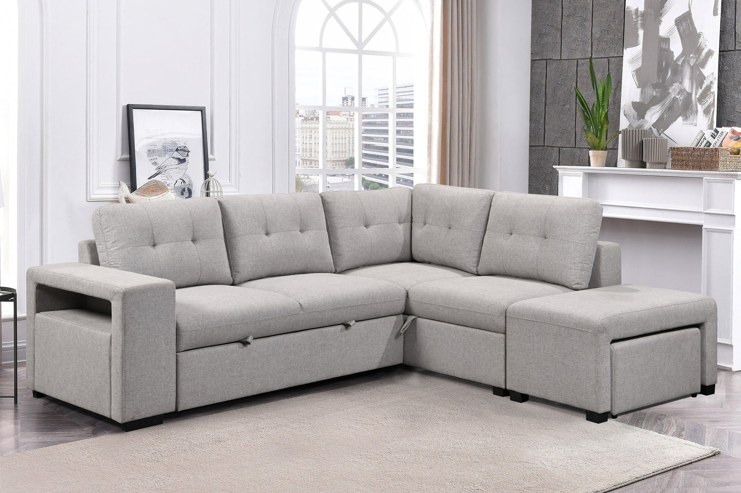 Velar Sectional Bed with Chaise and Storage