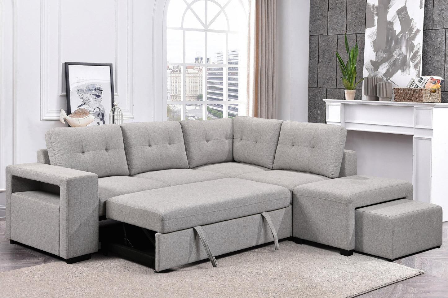 Velar Sectional Bed with Chaise and Storage