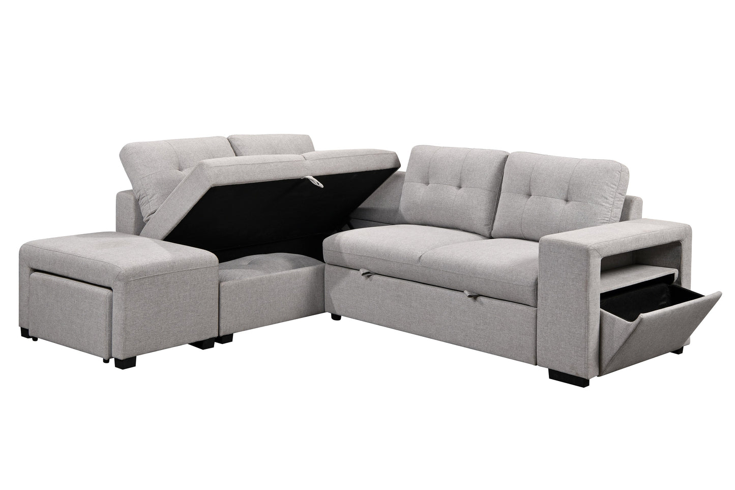 Velar Sectional Bed with Chaise and Storage