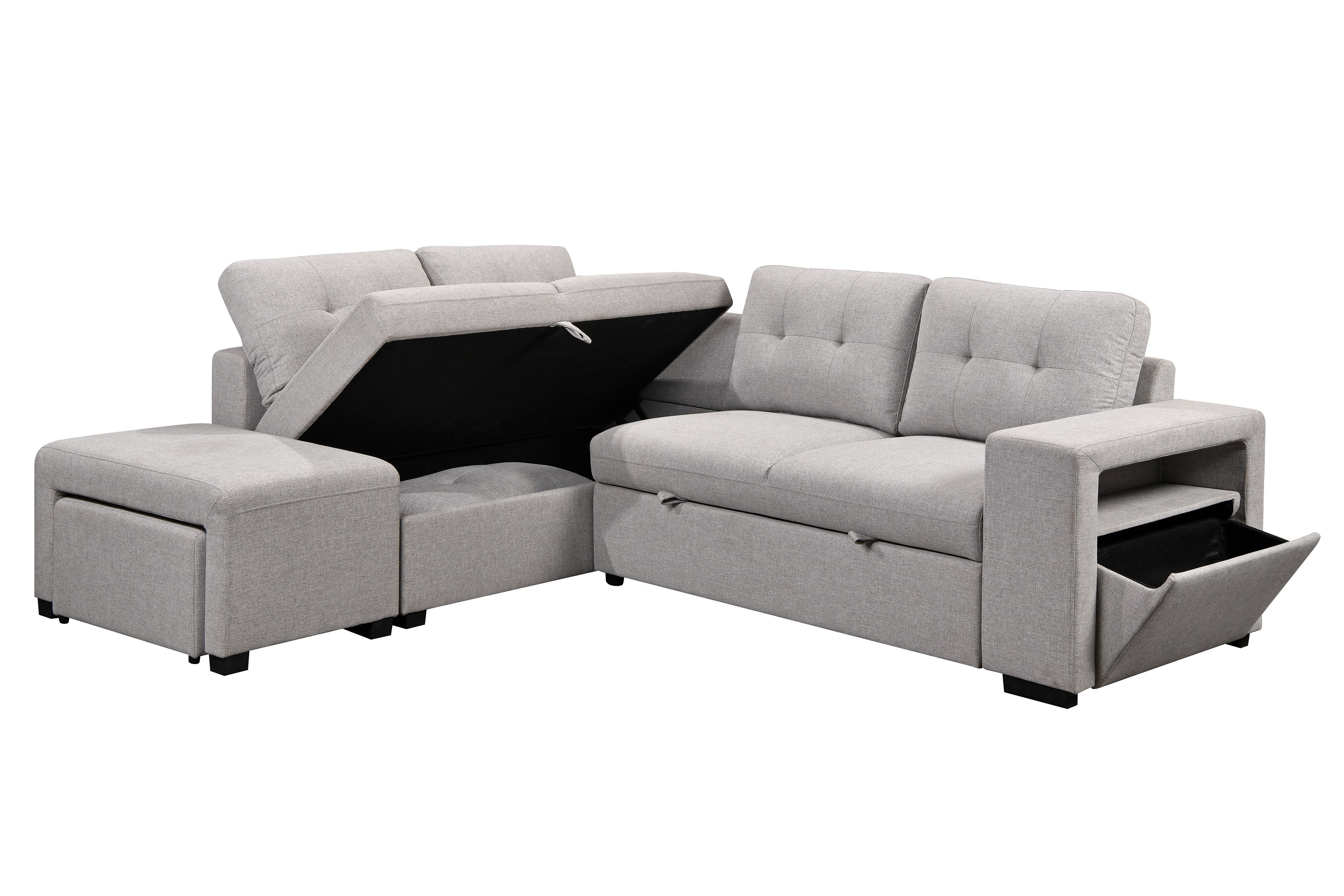 Velar Sectional Bed with Chaise and Storage