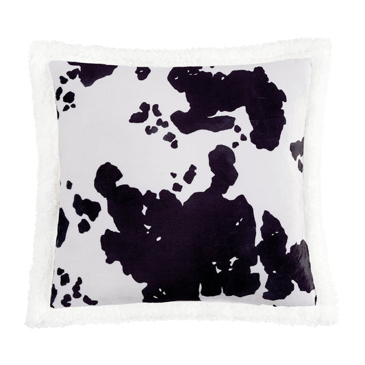 Campfire - Elsa Cowhide Campfire Sherpa Pillow 6 Per Carton - Black