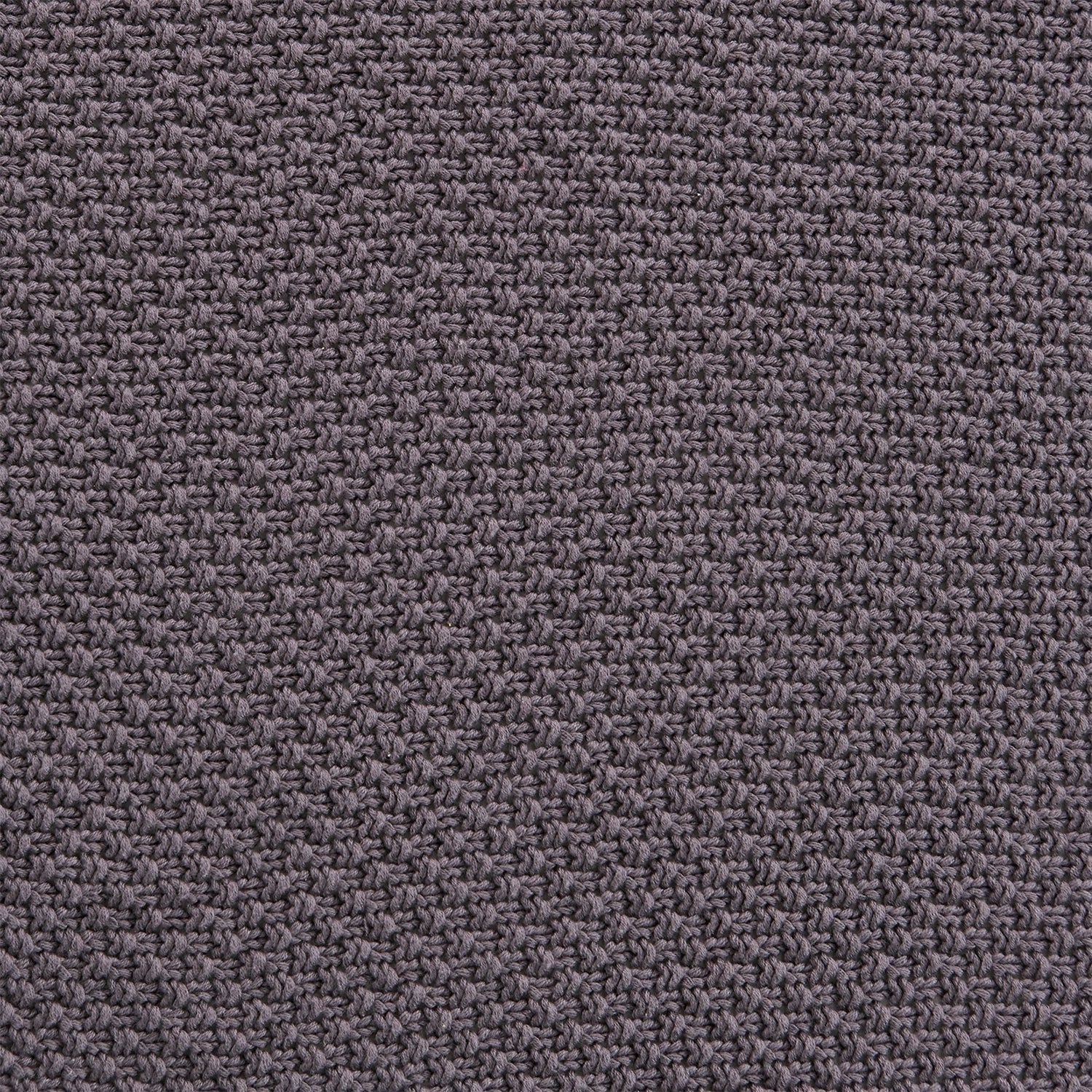 Cotton Knit - Throw Blanket - Slate