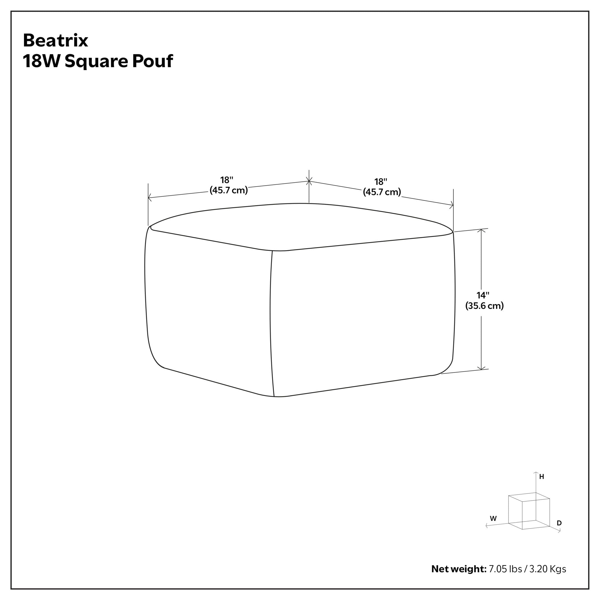 Beatrix - Square Pouf - Multicolor