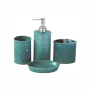 Savannah - Ceramic Countertop Bathroom Set (Set of 4) - Turquoise
