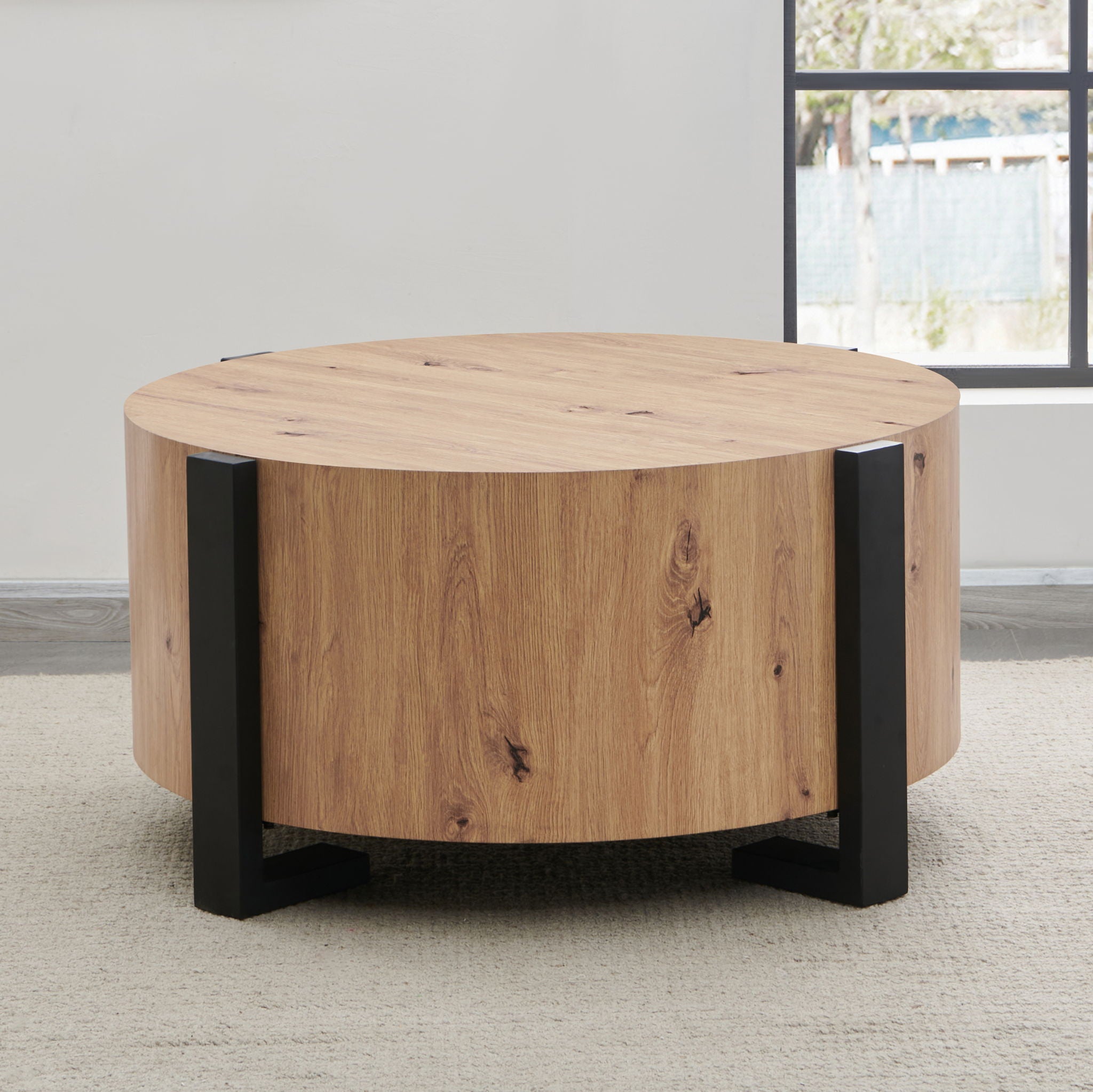 Darcie - Faux Wood Round Table