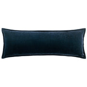Stella - Faux Silk Velvet Long Lumbar Pillow - Midnight Blue