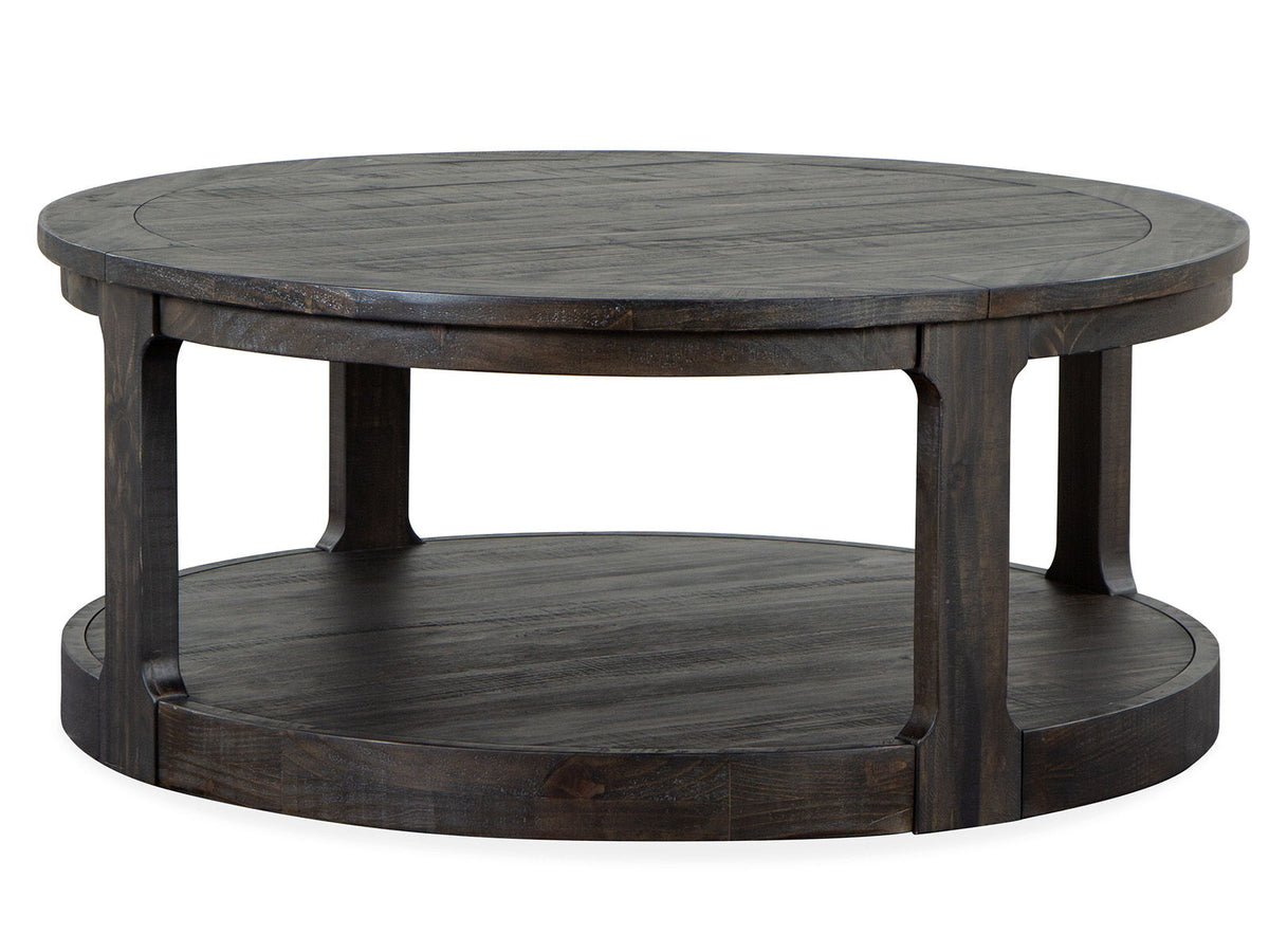 Boswell - Round Cocktail Table (With Casters) - Peppercorn