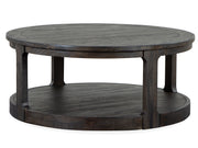 Boswell - Round Cocktail Table (With Casters) - Peppercorn