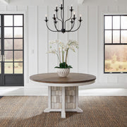 River Place - Pedestal Table - Riverstone White & Tobacco