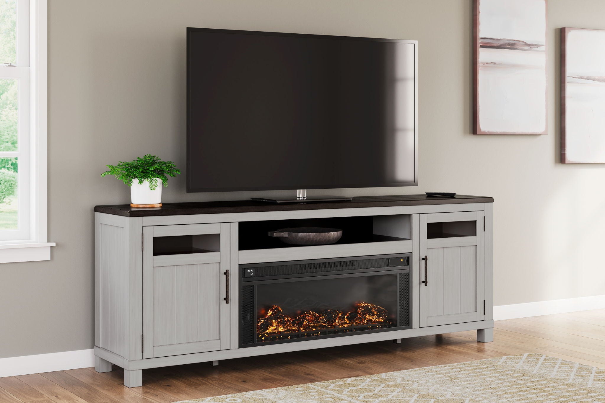 Ashley Furniture Darborn TV Stand With Fireplace Insert - Thumbnail 2