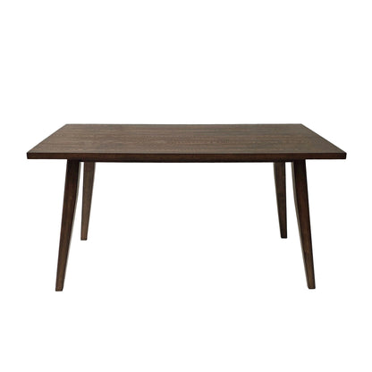 Mid Century Wood Dining Table With Rubberwood Legs And Faux Wood Tabletop - Brown