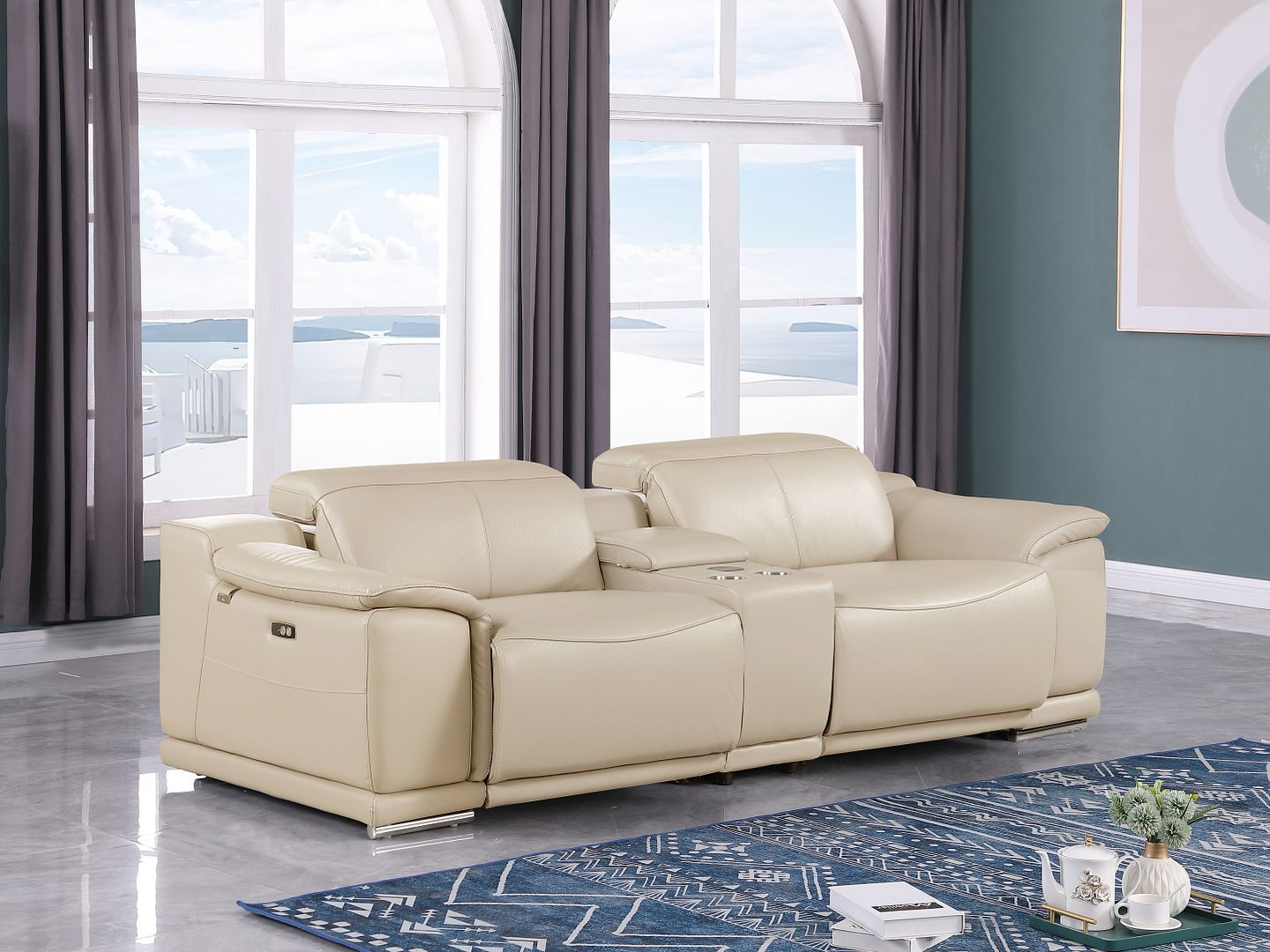 9762 - 3-Piece Modular Power Reclining Console Loveseat With 2 Power Recliners In