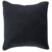 Stonewashed Cotton Velvet - Quilted Euro Sham - Navy