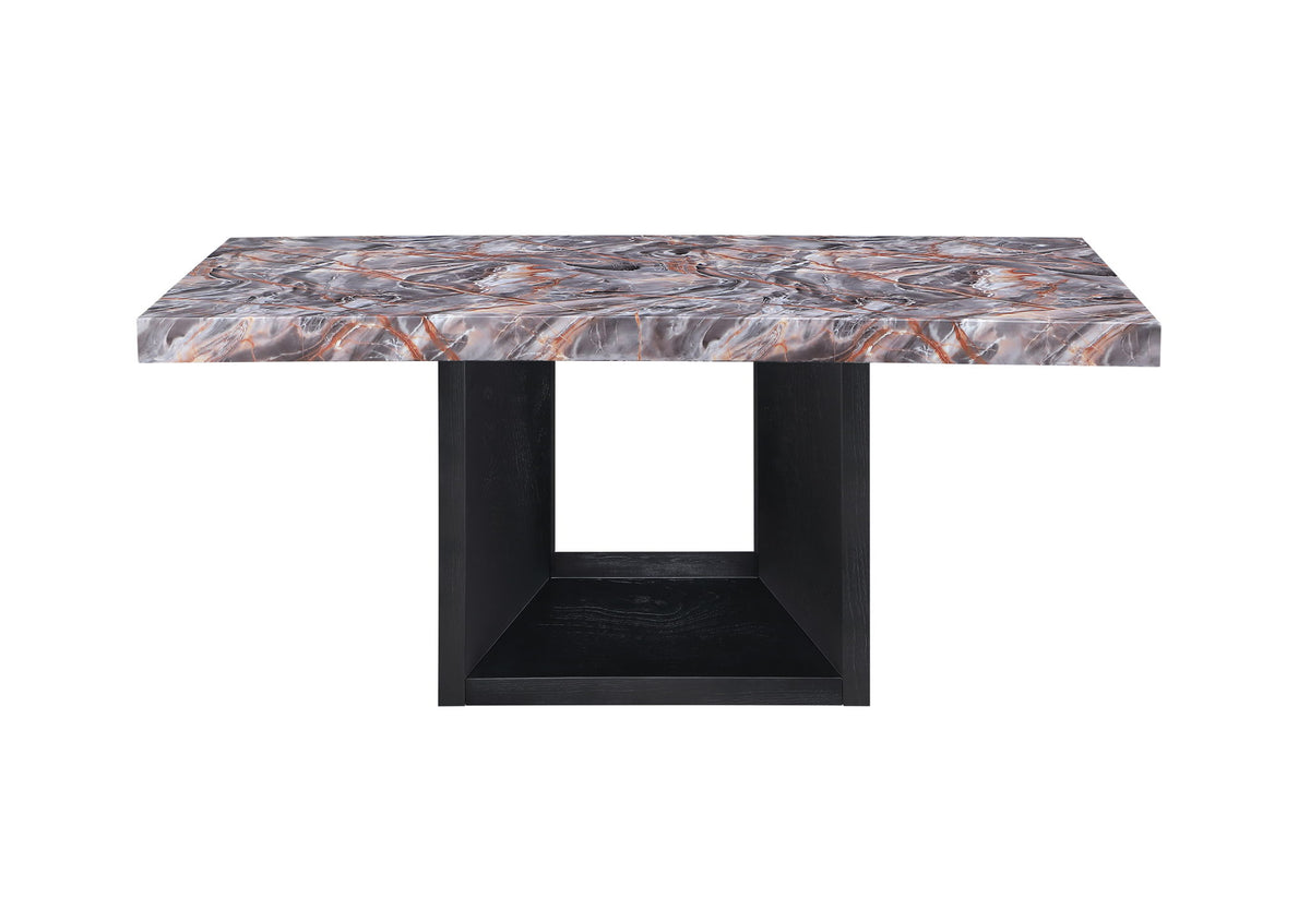 D02 - 5 Piece Dining Room Set (Dining Table, 4 Chairs) - Lava / Black