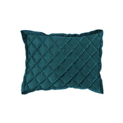 Velvet Diamond - Quilted Boudoir Pillow - Teal