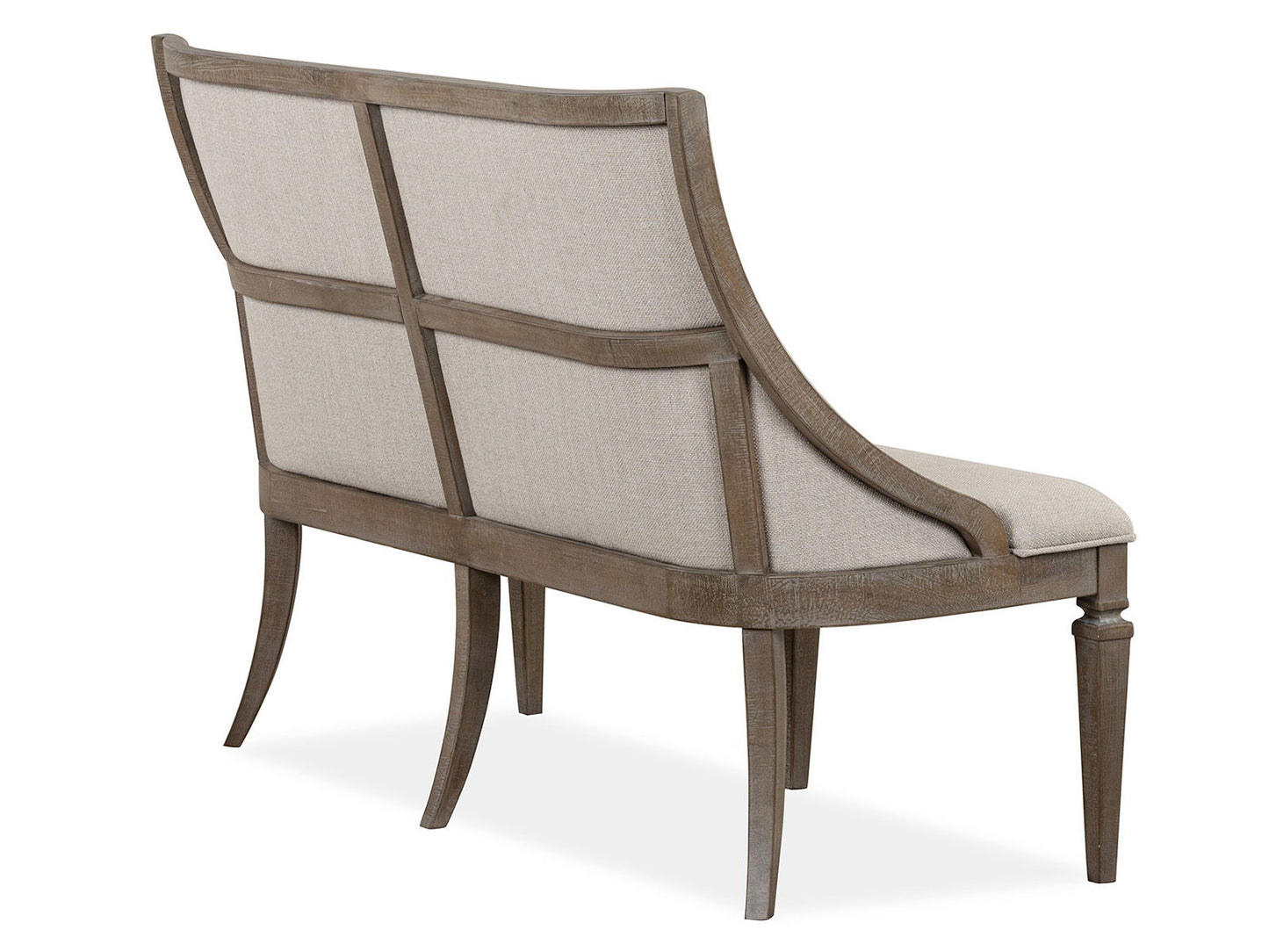 Lancaster - Bench With Upholstered Seat & Back - Dovetail Grey