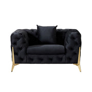 Accent Chair With Diamond Button Tufting, Matching Throw Pillow