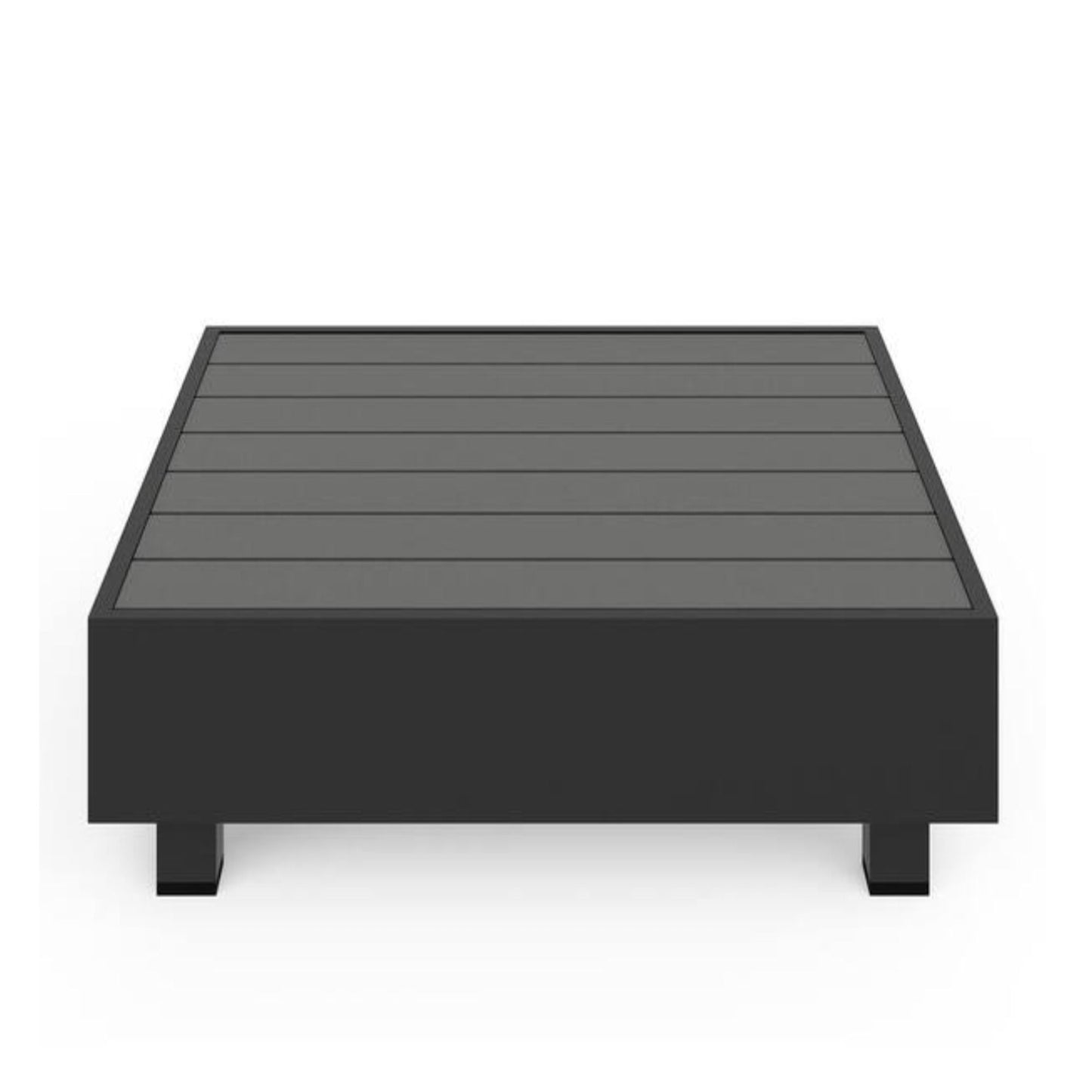 Square Slatted Patio Coffee Table With Rust Resistant Accents - Gray