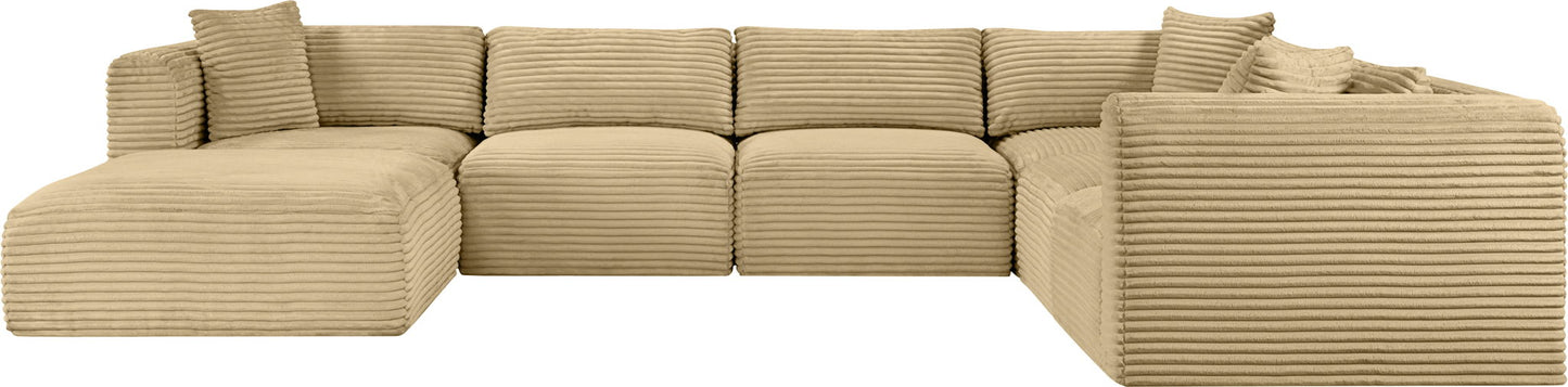 Shaggy - 7 Piece Modular U-Shaped Sectional With Ottoman