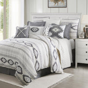 Free Spirit - Queen Comforter Set (Set of 4) - Gray / White