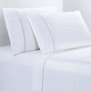 Laurel Sheet - Twin 350TC Laurel Embroidered Border Sheet Set (Set of 3) - Light Blue