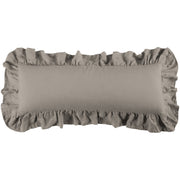 Luna - Washed Linen Ruffled Lumbar Pillow - Taupe