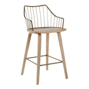 Winston - Farmhouse Counter Stool - White Washed / Antique Copper