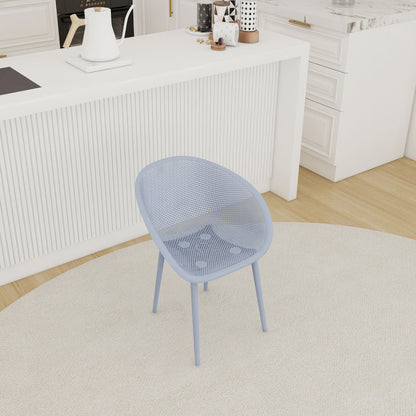 2 Piece Durable Single Chair With Mesh Hollow Out Design