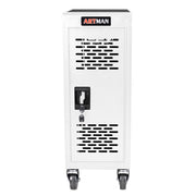 16 Bay Mobile School Charging Cart Station For Chromebook, Tablet And Laptop Computer With Power Strip Included - White