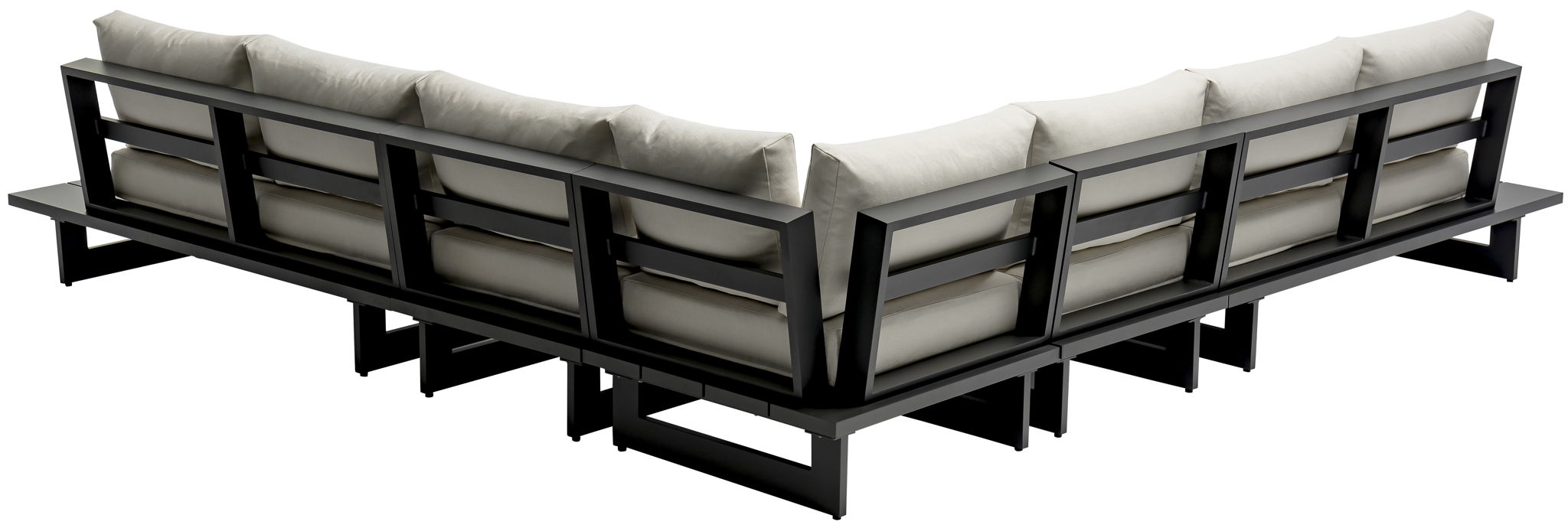 Maldives - 5 Piece Water Resistant Outdoor Patio Modular Sectional With Gray Base