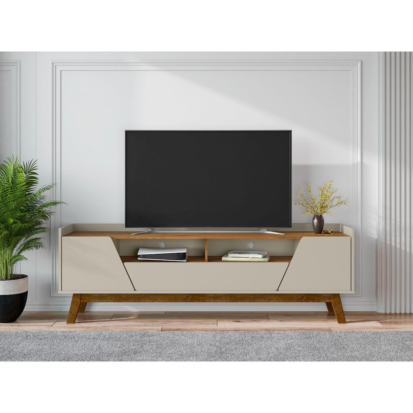 Marcus - TV Stand With 4 Shelves And Soft Close Doors