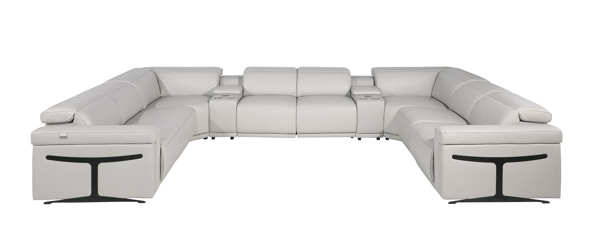 1126 - 10-Piece U-Shaped Sectional Sofa In With 4 Power Recliners & Power Headrests