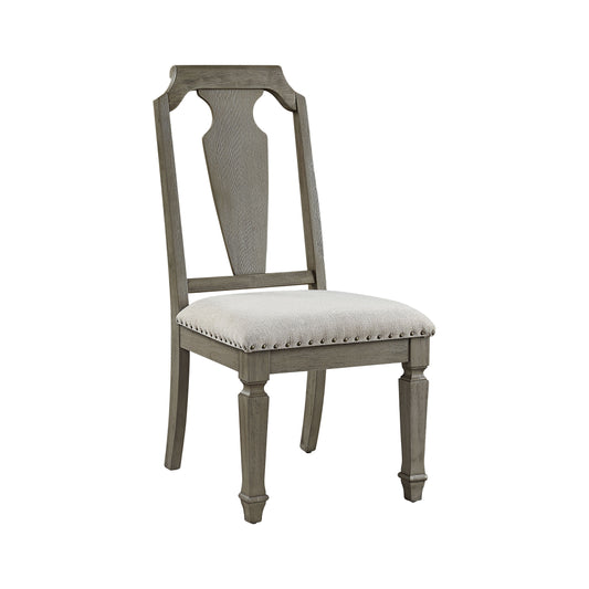 Zumala - Side Chair (Set of 2) - Beige Linen & Weathered Oak Finish