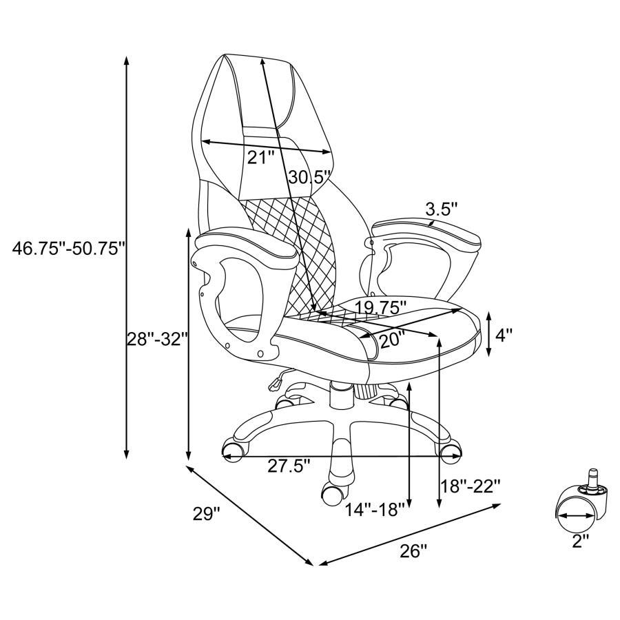Bruce - Upholstered Adjustable Home Office Desk Chair