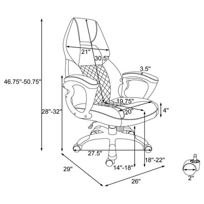 Bruce - Upholstered Adjustable Home Office Desk Chair