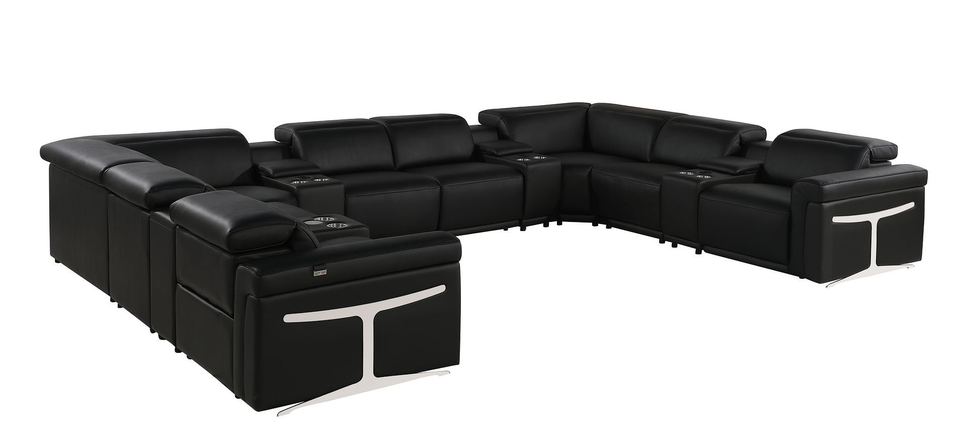 1126 - 12-Piece U-Shaped Sectional Sofa In With 4 Power Recliners & Power Headrests