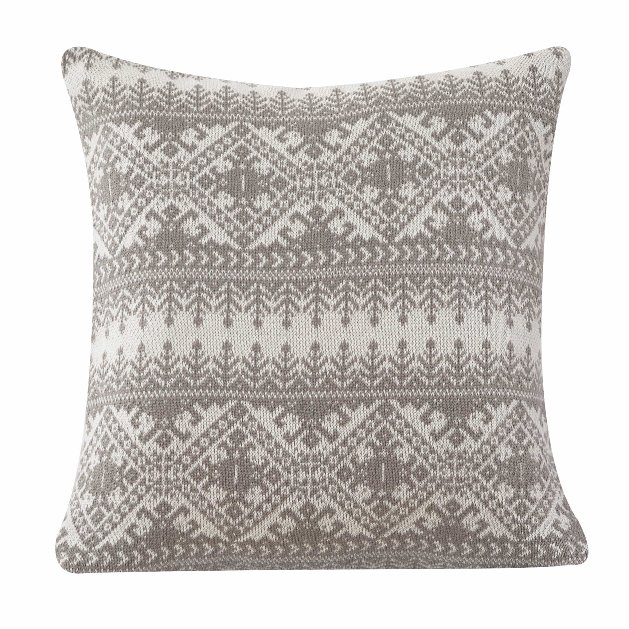 Fair Isle - Knit Euro Sham - Taupe