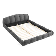 Upholstered Platform Bed Frame, Low Profile Floor Bed, No Box Spring Required