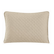 Anna - 21" x 34" Diamond Quilted Pillow Sham Set (Set of 2) - Light Tan