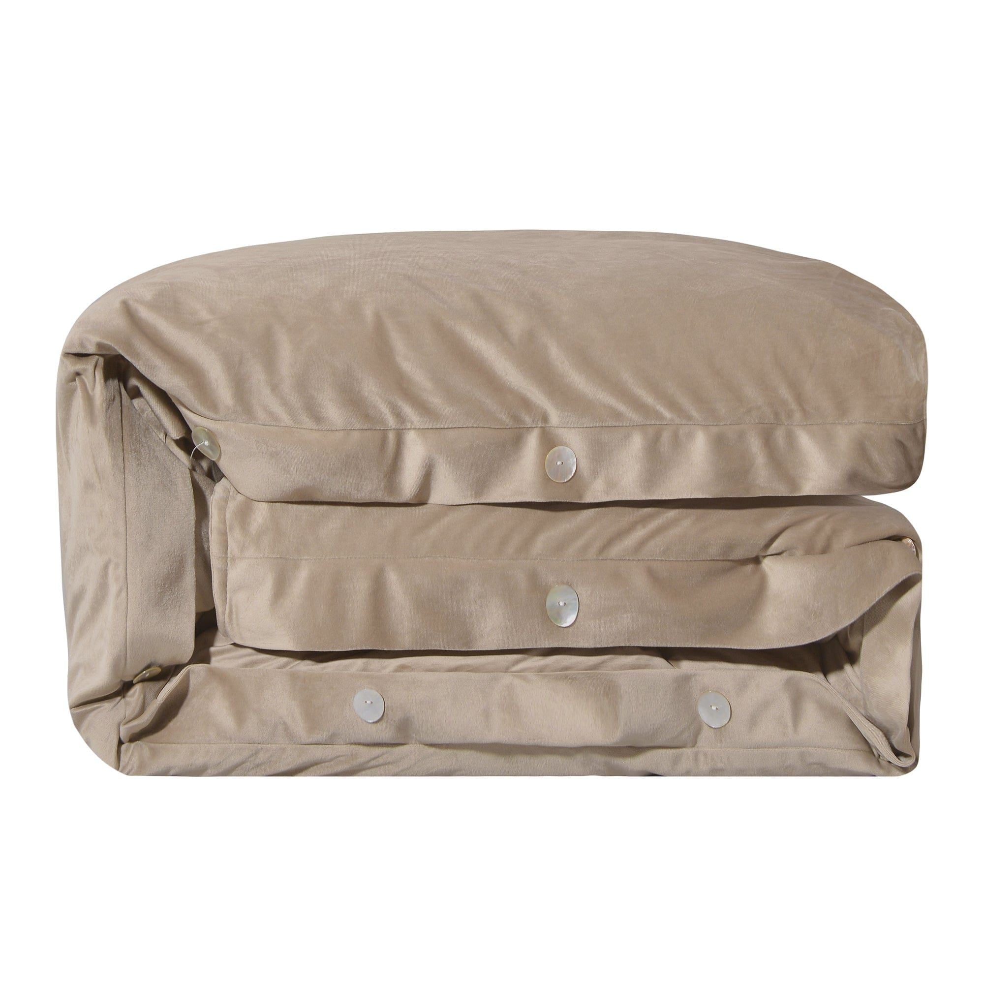 Fairfield - King Sand Velvet Duvet Cover - Sand