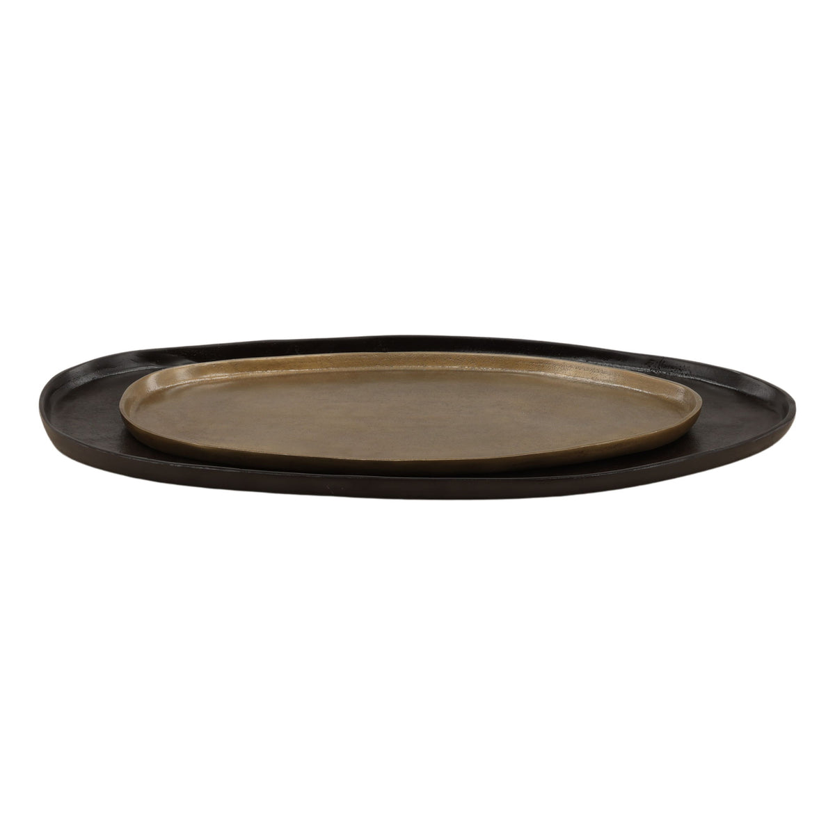 Roshan - Tray (Set of 2) - Black And Antique Brass