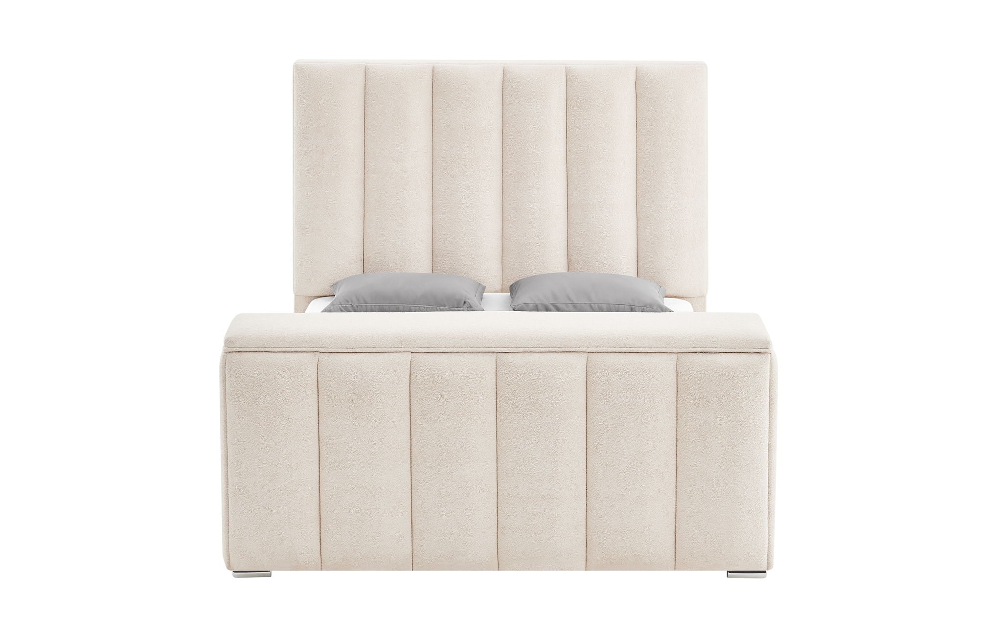 Serenity - Queen Bed With Speaker, TV Lift, Fireplace - Cream