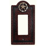 Leather Grain Switch Plate - 5" x 3.5" Leather Grain Single Rocker Wall Switch Plate  - Brown