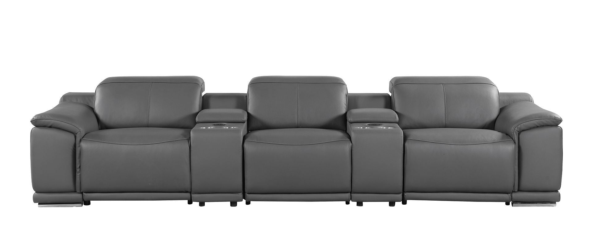 9762 - 5-Piece Modular Power Reclining Sofa And Loveseat Set With 3 Power Recliners In