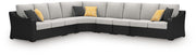 Beachcroft - 6-Piece Outdoor Sectional - Black / Light Gray