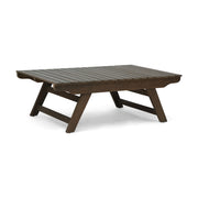 Outdoor Acacia Wood Coffee Table With Open Slat Design - Gray