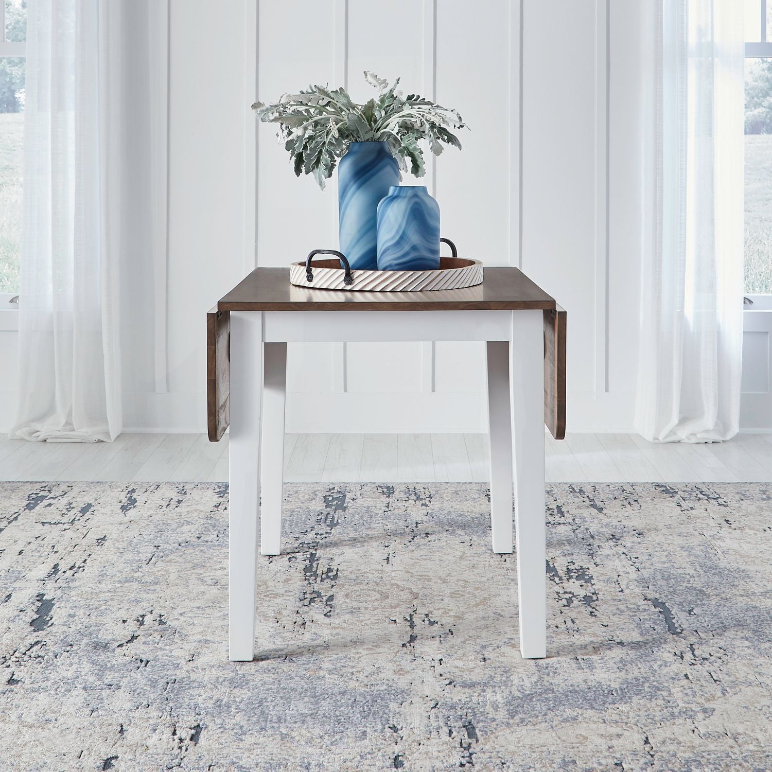 Landale - Drop Leaf Table - Chestnut & White