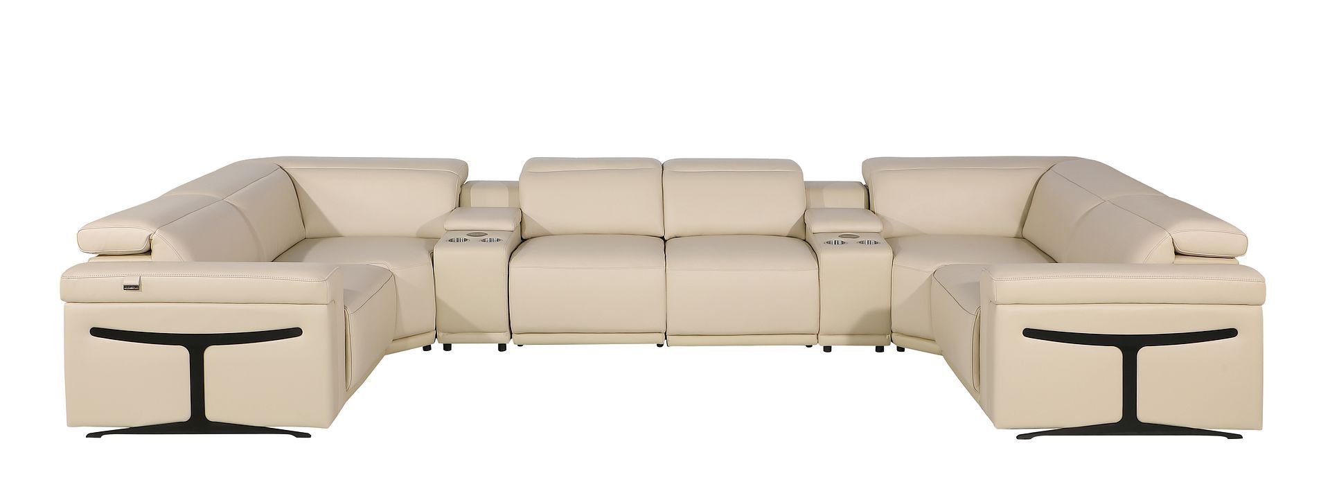 1126 - 8-Piece U-Shaped Sectional Sofa In With 2 Power Recliners & Power Headrests