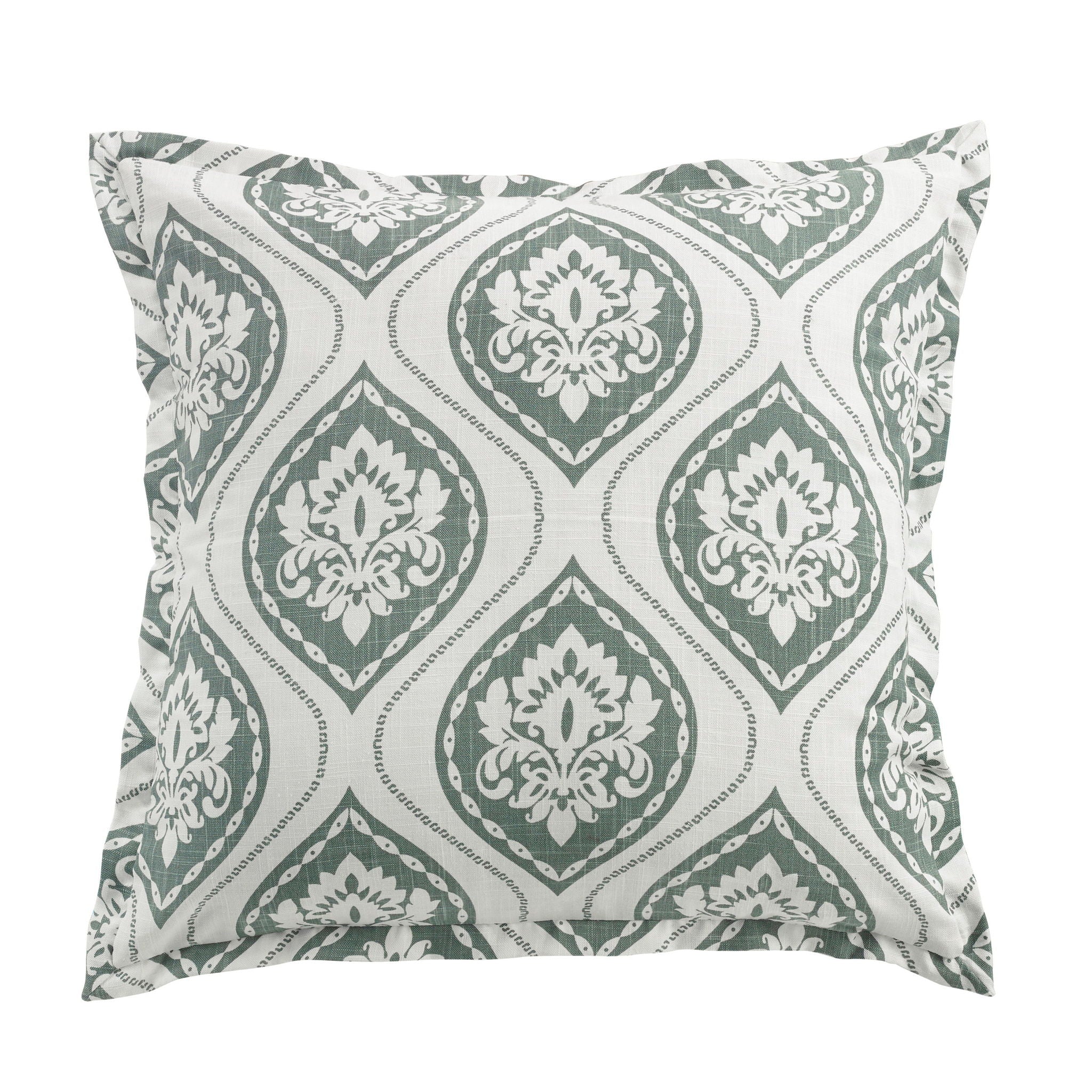 Belmont - Graphic Print Euro Sham - Green / White