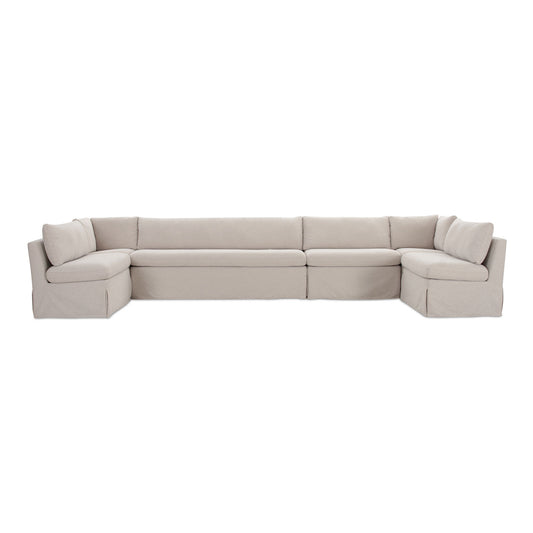 Fable - Slipcover Dining Banquette U-Shape Sectional - Beige